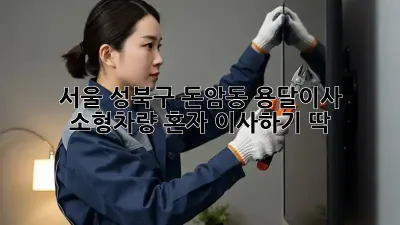 서울 성북구 돈암동 용달이사 소형차량, 혼자 이사하기 딱!